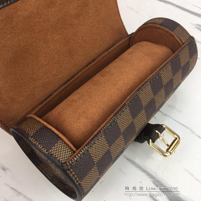 路易威登LV腕表盒 頂級原單 Eclipse Monogram帆布 3枚裝 腕表盒 皮質系帶 銀色金屬搭扣 套盒  ydh2663